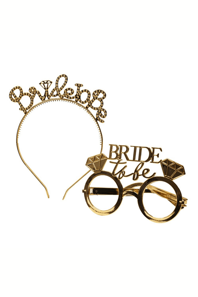 Bride To Be Taç Gözlük Set Rose Gold 