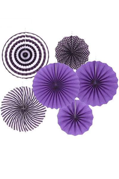 Yelpaze Kağıt 6lı Set Mor 