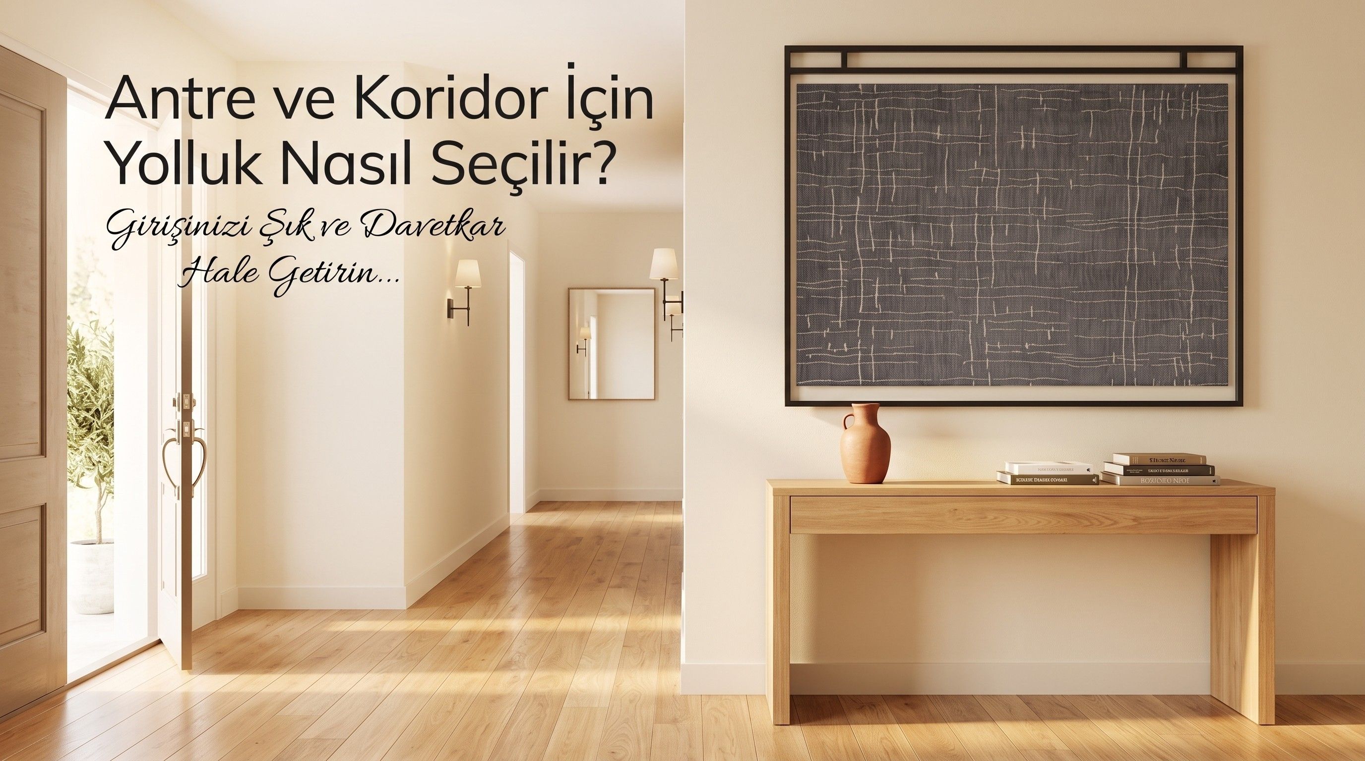 Antre girişinde kullanılan çizgili desenli kilim yolluk
