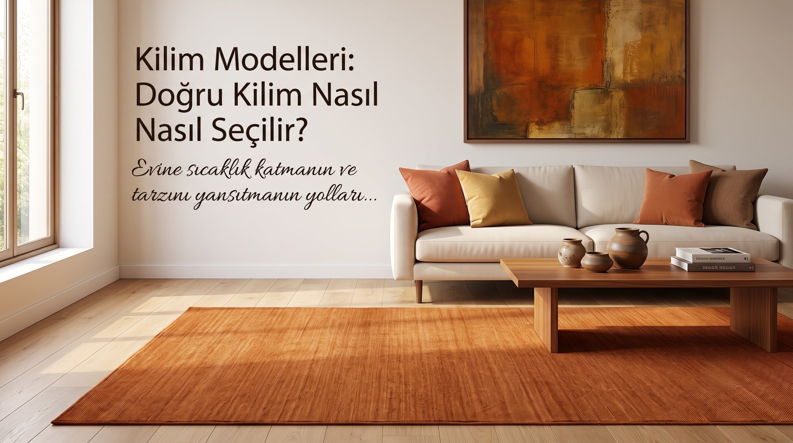 Farklı doku ve renklerde kilim modellerinin bir arada görünümü
