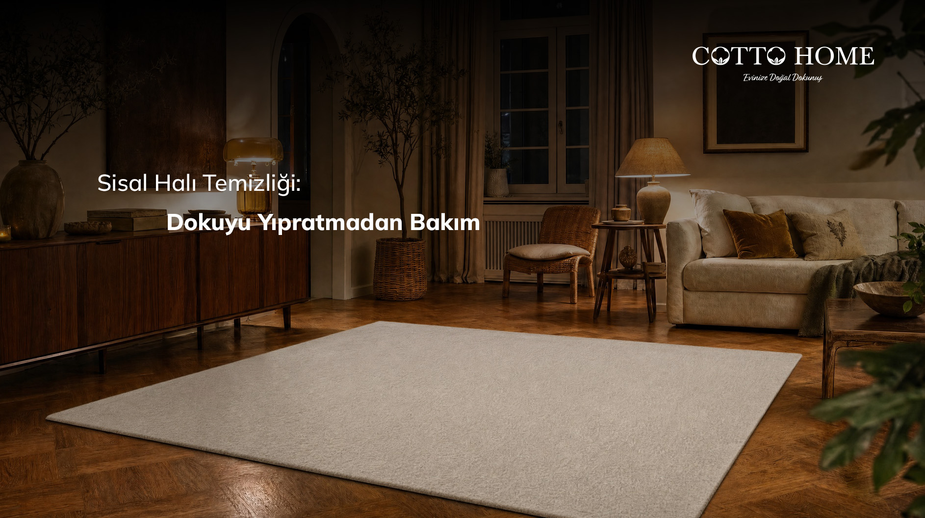 Sisal halı temizliği sırasında örgü yönünde ilerleyen elektrikli süpürge kullanımının yakın görünümü.
