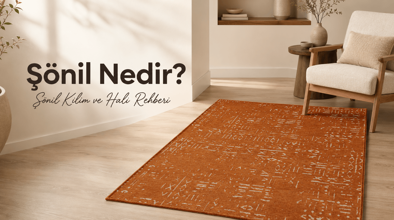 Şönil kilim salon dekorasyonu