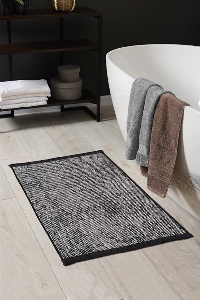Rothi Pamuklu Kaymaz Taban Gri Banyo Paspası 60x100
