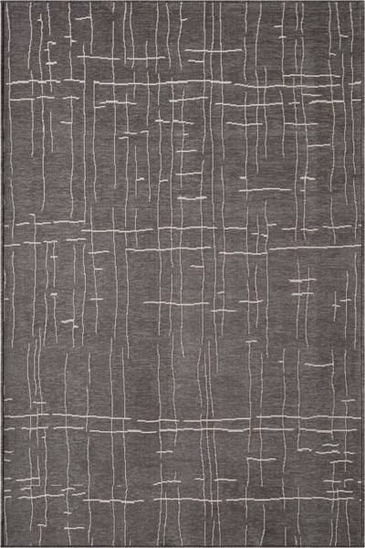 Seria SRA01Z Antrasit Dekoratif Şönil Kilim Çizgili Desen Yıkanabilir Yumuşak Kaymaz Taban Halı