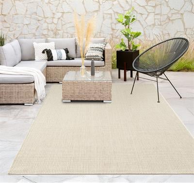 Tiora TI002A Krem Jüt Halı Naturel Sisal Örme Hasır Modern Yıkanabilir
