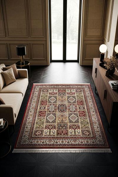 Cotto Home Fesane FN005R Bordo Pamuk Taban Afgan Desenli