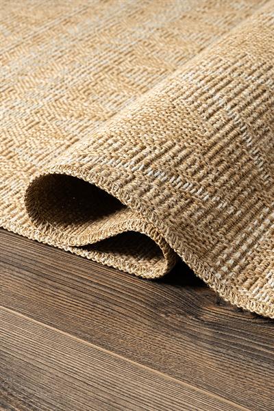 Tiora TI007A Bej Jüt Halı Naturel Sisal Örme Hasır Modern Yıkanabilir