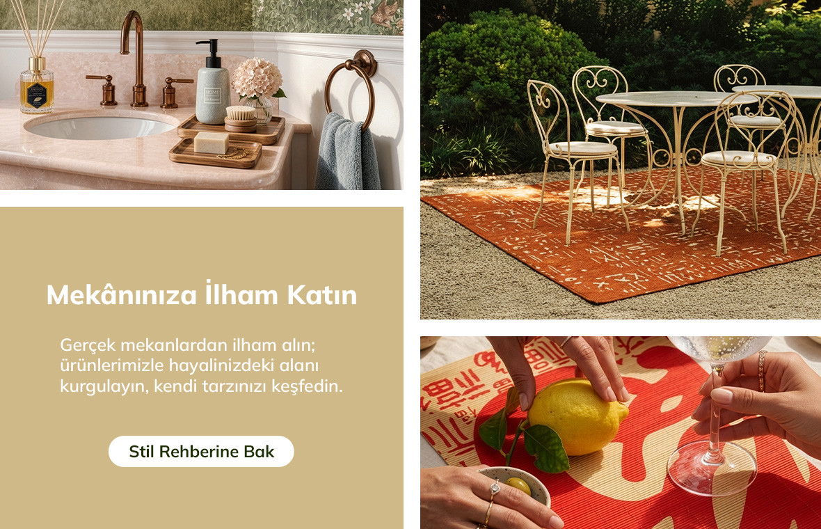 Mekânınıza ilham katın — banyo, bahçe ve sofra detayları