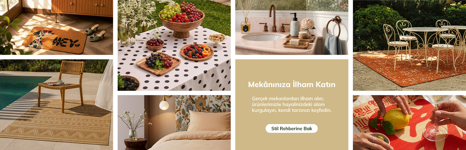 Mekânınıza ilham katın — Cotto Home yaşam alanı kolajı