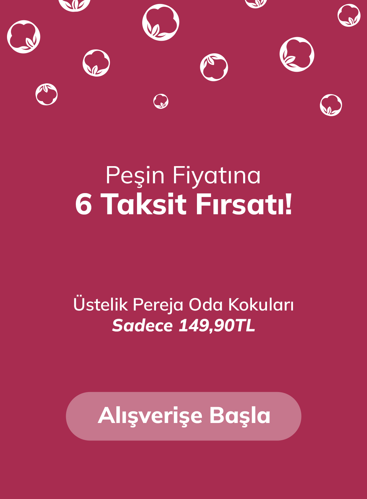 Peşin fiyatına 6 taksit fırsatı — Pereja oda kokuları 149,90 TL