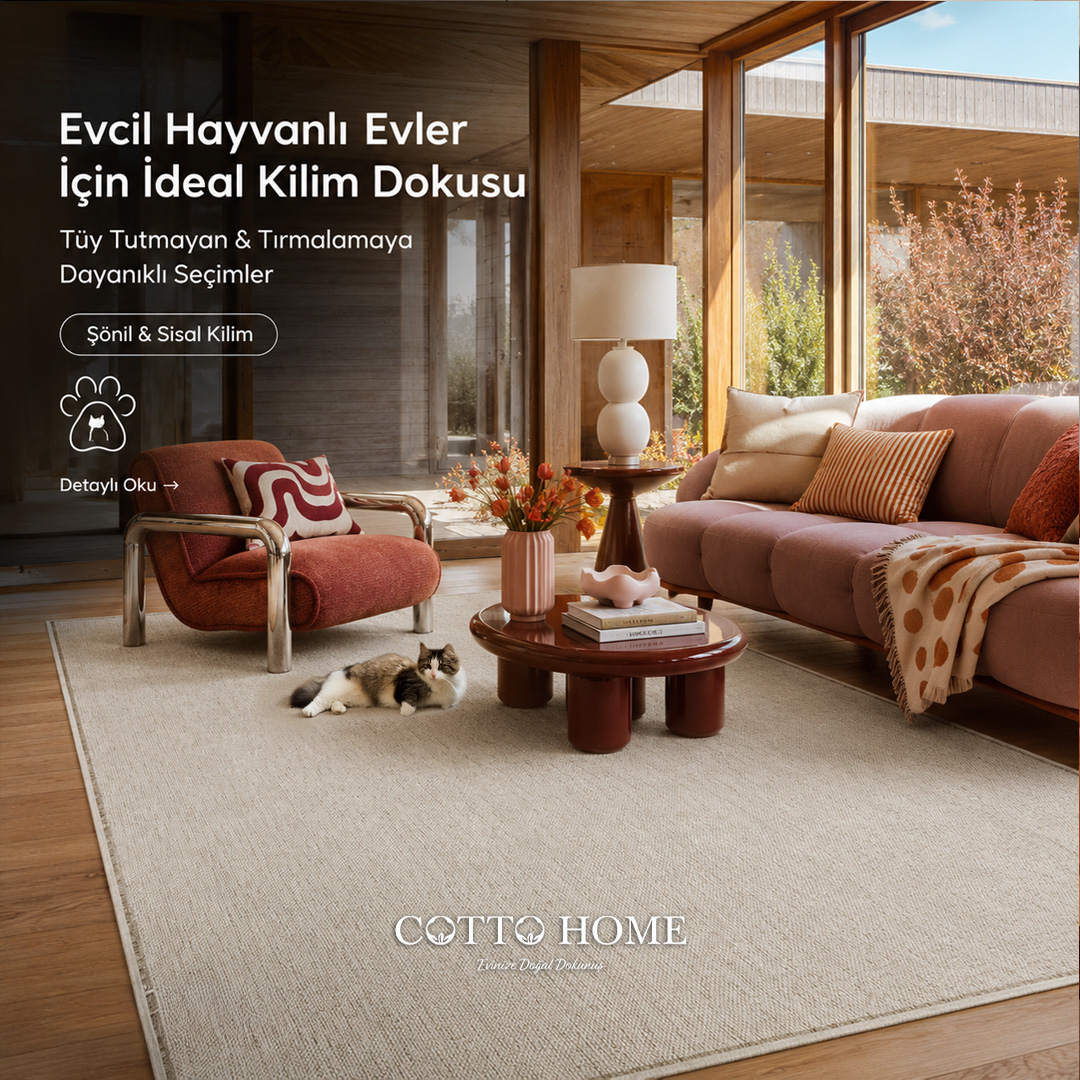 Evcil hayvanlı evler için halı dokusu