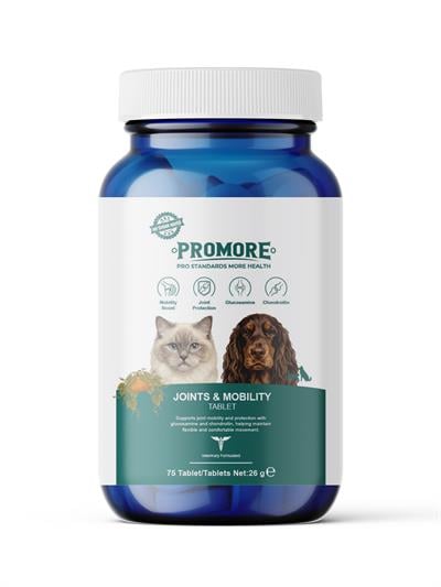 Promore Joints & Mobility Tablet Kedi & Köpek 75 Tablet – Glukozamin & Kondroitin, Eklem ve Hareket Desteği
