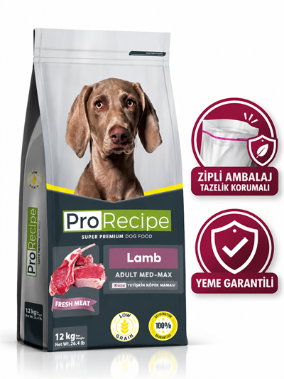 ProRecipe Lamb Adult Düşük Tahıllı Kuzu Etli Yetişkin Köpek Maması 12 Kg