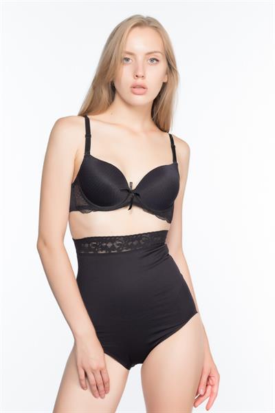SİYAH MI Emay 2028 Dantelli Yüksek Bel Slip Korse