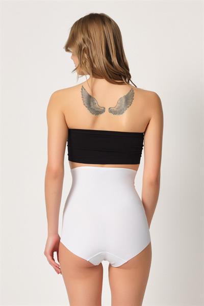 BEYAZ MI Emay 2920 Yüksek Bel Karın Desteklı Slip Lazer Korse