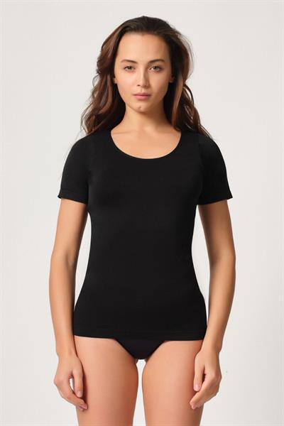 SİYAH MI Emay 5004 Soft Yarım Kollu Atlet