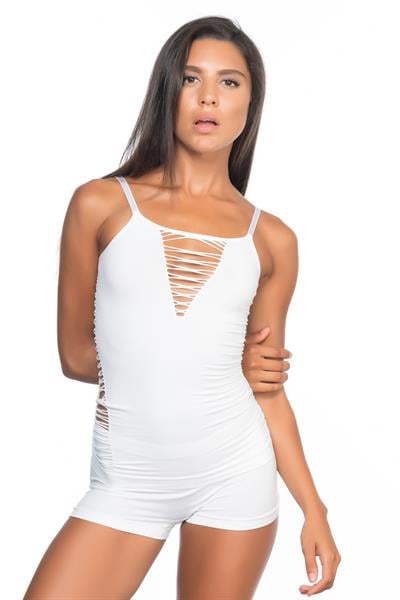 BEYAZ MI Emay 5037 İp Askılı Fantazi Atlet Korse