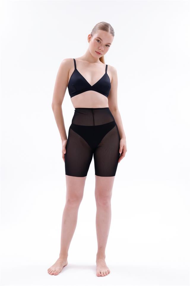 MI2705001-SİYAH MI EMAY 2705 Lazer Tül Boxer Hayalet Korse-Boxer & Paçalı Korse