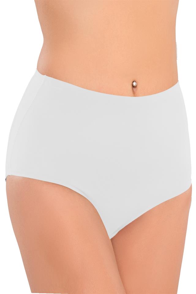 MI2801002-BEYAZ MI Emay 2801 Yapıştırma Lazer Kesim Slip-Külot & Slip Korse
