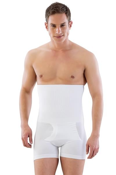 MIE1005002-BEYAZ MI Emay E1005 Erkek Yüksek Bel Double Boxer Korse-Erkek Korse