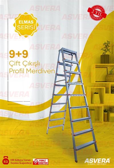 ASVERA 9+9 ÇİFT ÇIKIŞLI PROFİL MERDİVEN