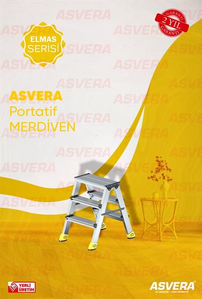ASVERA ALÜMİNYUM 3+3 ÇİFT ÇIKIŞLI MERDİVEN