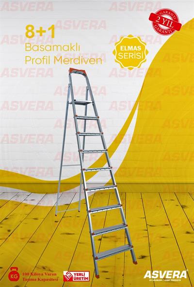 ASVERA 8+1 BASAMAKLI PROFİL MERDİVEN