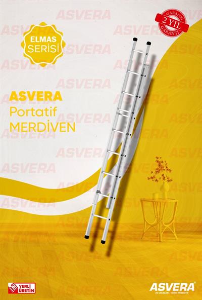 2X2,5=5 METRE 2 PARÇALI ALÜMİNYUM MERDİVEN