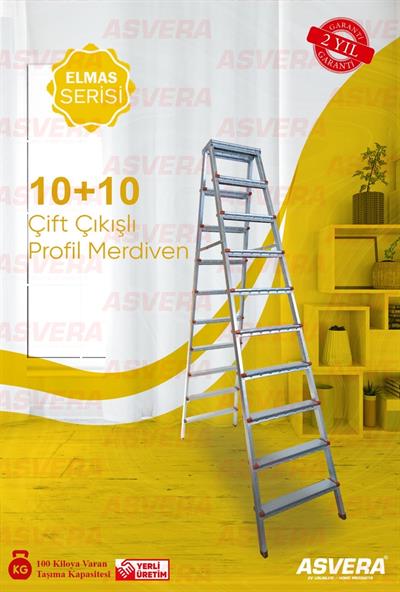 ASVERA 10+10 ÇİFT ÇIKIŞLI PROFİL MERDİVEN