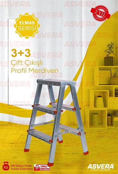 ASVERA 3+3 ÇİFT ÇIKIŞLI PROFİL MERDİVEN