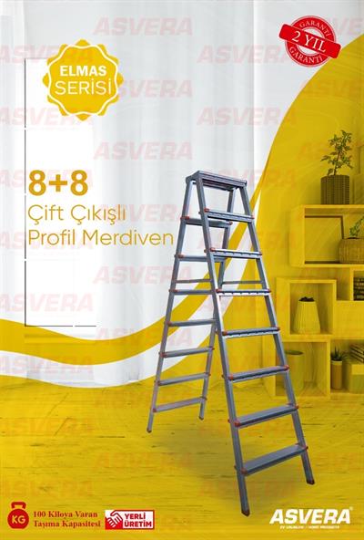 ASVERA 8+8 ÇİFT ÇIKIŞLI PROFİL MERDİVEN