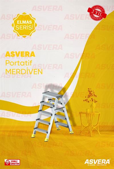 ASVERA ALÜMİNYUM 5+5 ÇİFT ÇIKIŞLI MERDİVEN