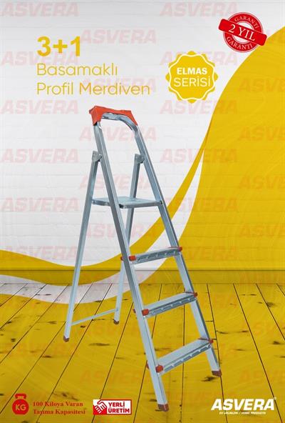 ASVERA 3+1 BASAMAKLI PROFİL MERDİVEN