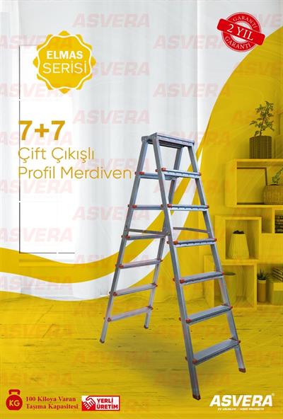 ASVERA 7+7 ÇİFT ÇIKIŞLI PROFİL MERDİVEN