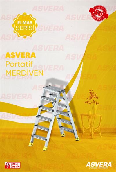 ASVERA ALÜMİNYUM 6+6 ÇİFT ÇIKIŞLI MERDİVEN