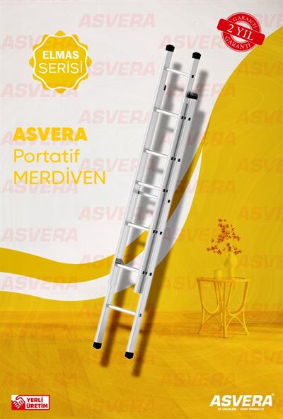 2X2=4 METRE 2 PARÇALI ALÜMİNYUM MERDİVEN