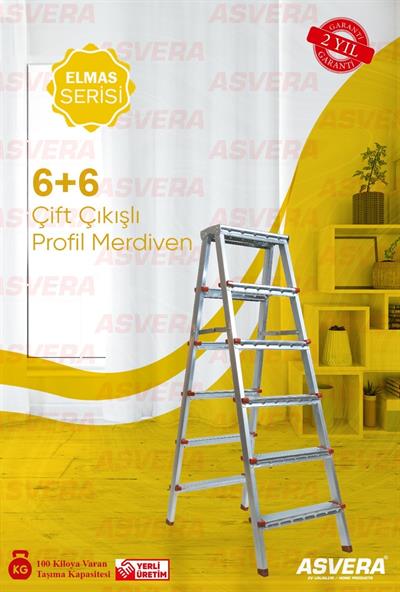 ASVERA 6+6 ÇİFT ÇIKIŞLI PROFİL MERDİVEN