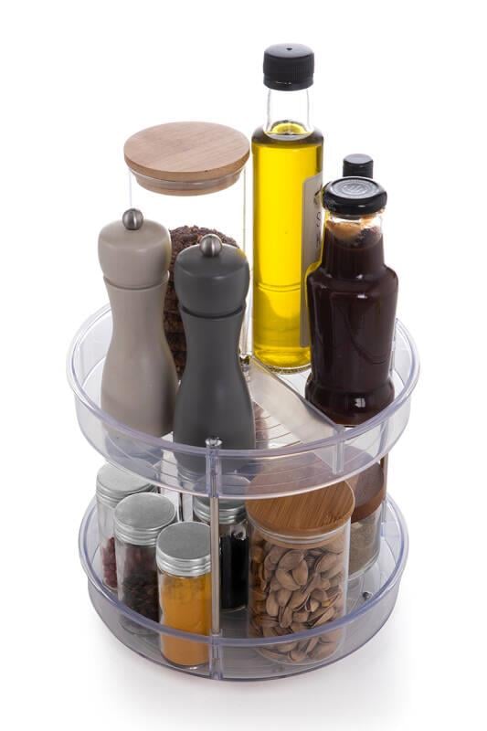 ELPİDA İKİ KATLI DÖNER RAF - ŞEFFAF