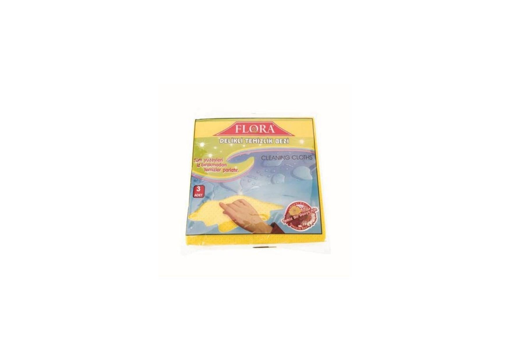 FLORA DELİKLİ TEMİZLİK BEZİ 3 LÜ