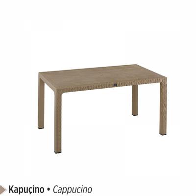 BEGONYA RATTAN MASA 90*150 CAMSIZ CAPPUCCİNO