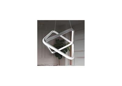 ERVA LEDLİ AVİZE KARE GEÇMELİ GÜMÜŞ PLAFONYER
