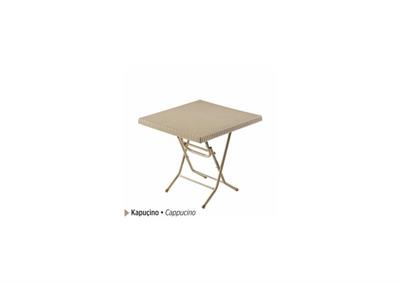 PALMIYE RATTAN MASA 80*80 KATLANIR METAL AYAK (CAPPUCİNO)