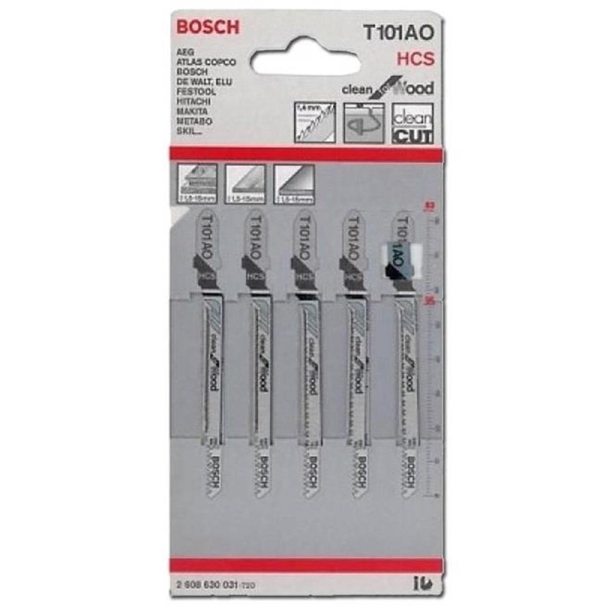 BOSCH-Dekupaj Bıçağı CleanforWood T101AO 5'li