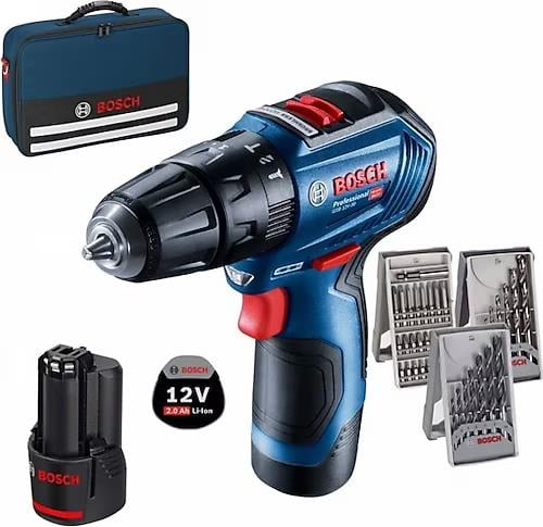 BOSCH-GSR 12V-30 + 39 PARÇA VİDALAMA SETİ