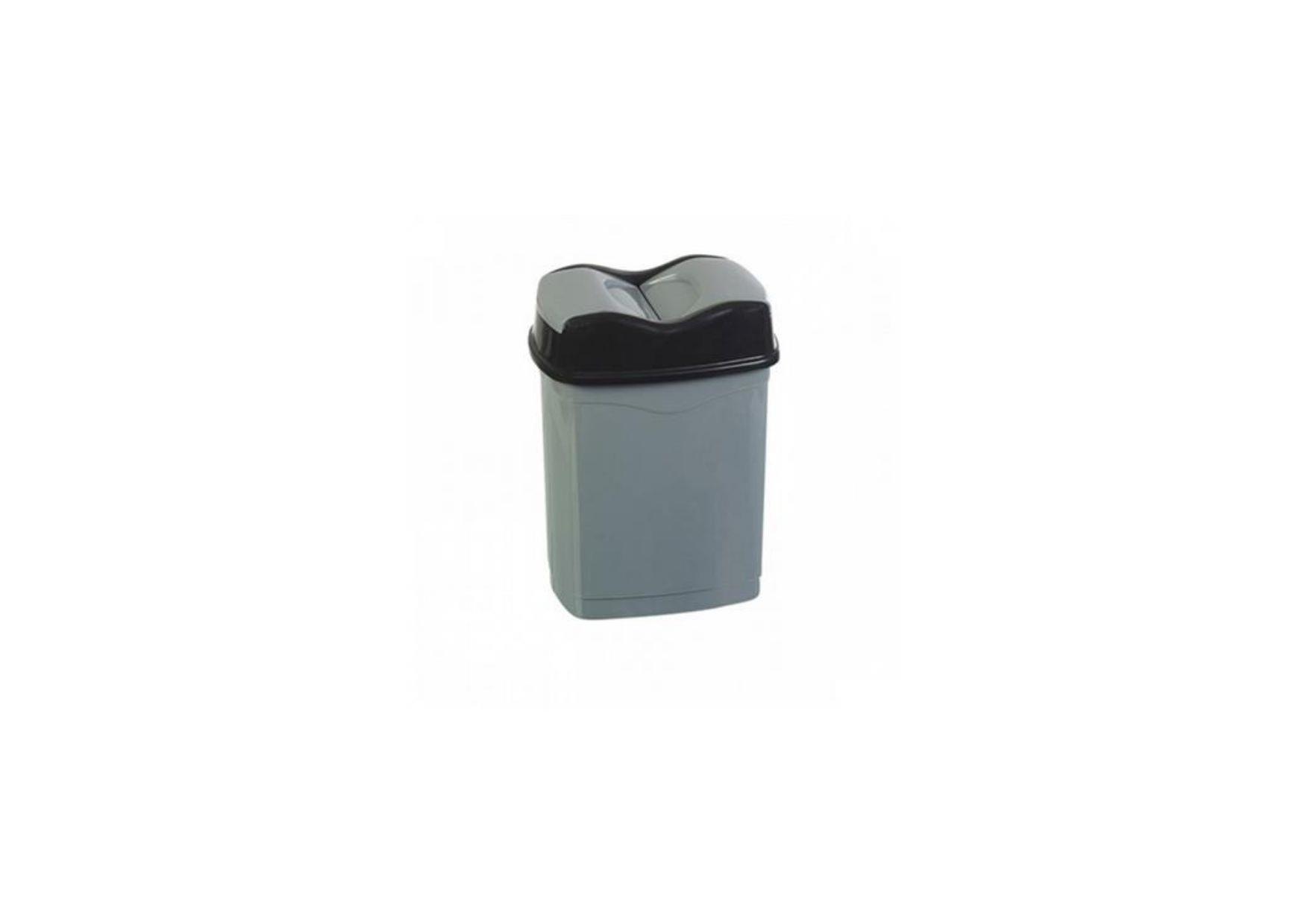 ÇİFT KAPAKLI ÇÖP KOVASI GRİ (15 LT) NO:3