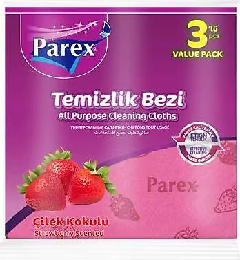 ÇİLEK KOKULU TEMİZLİK BEZİ 3' LÜ (ORT)