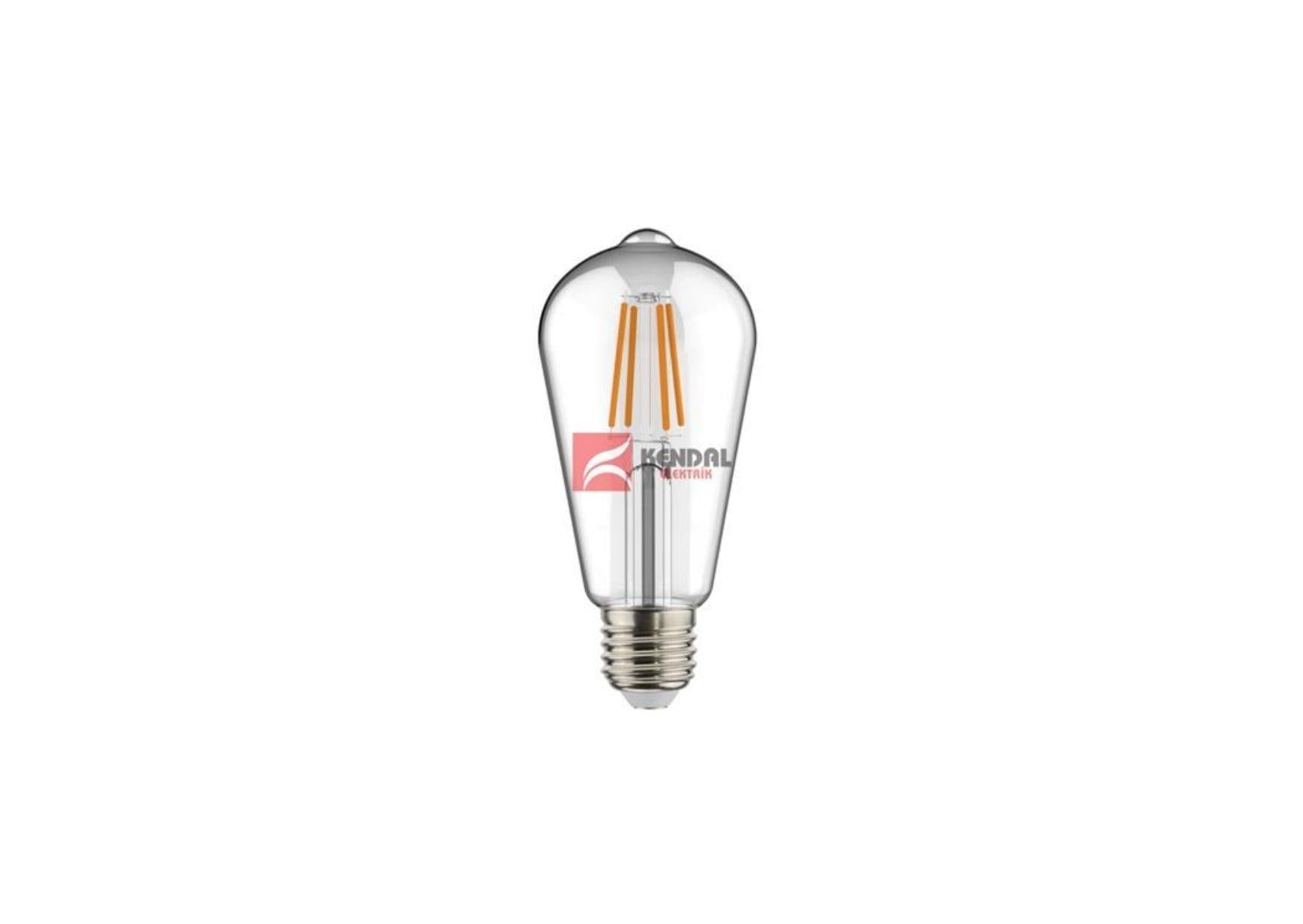 KES515 ST64-1CA 7W 220-240V 806LM E27 ŞEFFAF CAM BEYAZ