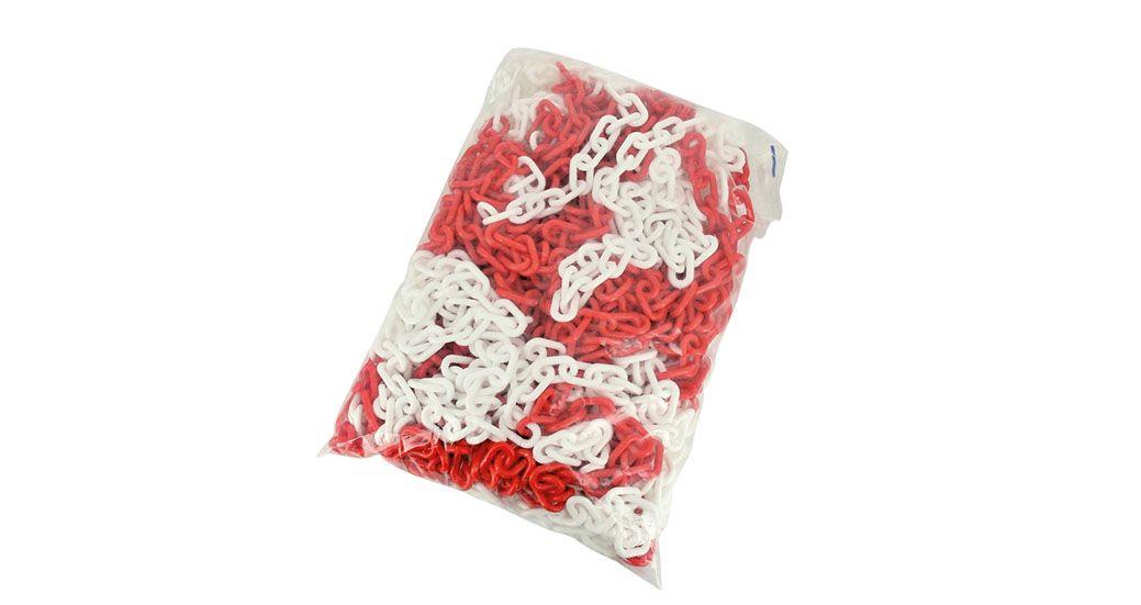 PLASTİK ZİNCİR KIRMIZI BEYAZ KALIN 6MM (UT3120)