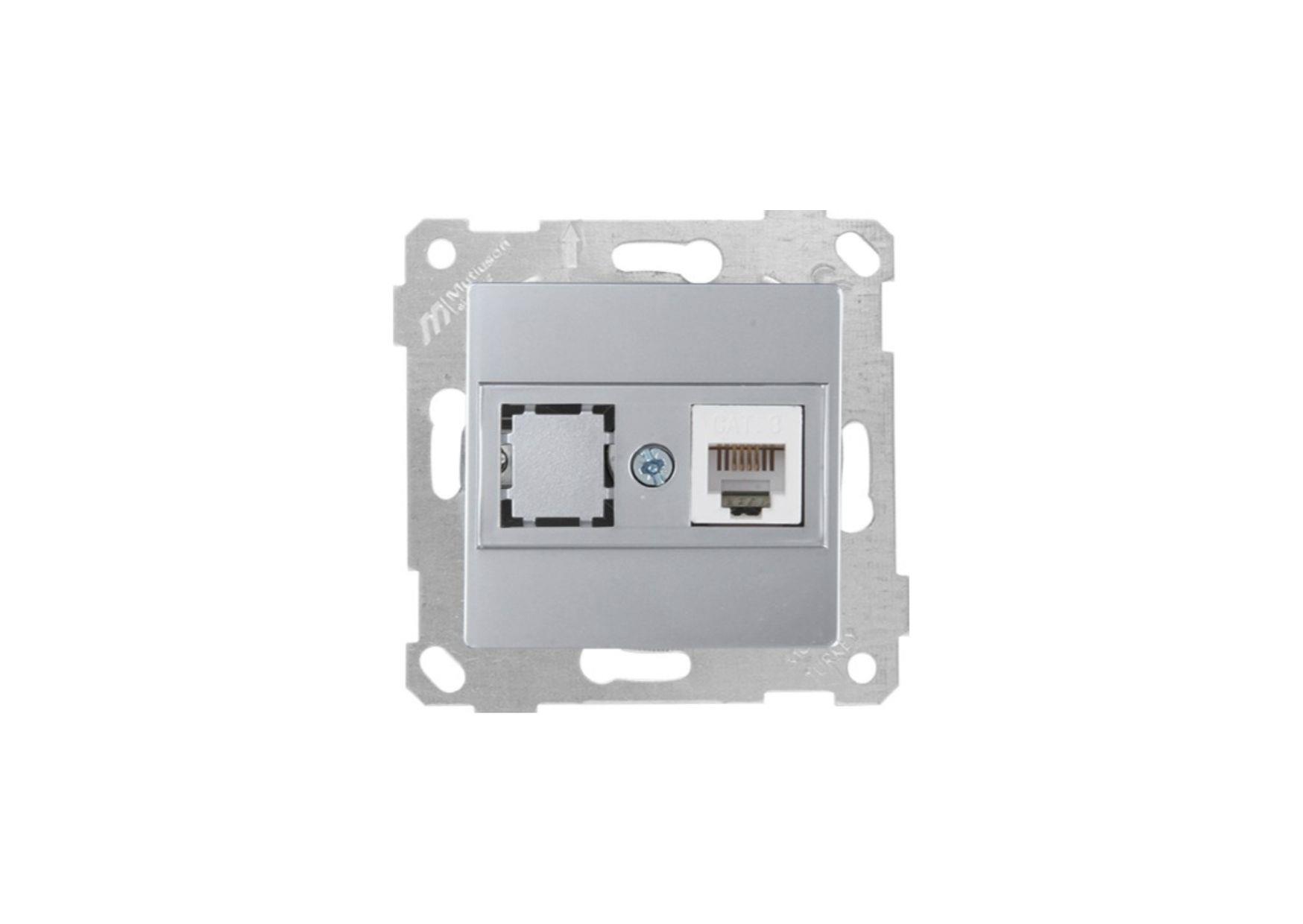 RİTA MEK TUŞ TELEFON PRİZİ 1XRJ12 İNOX