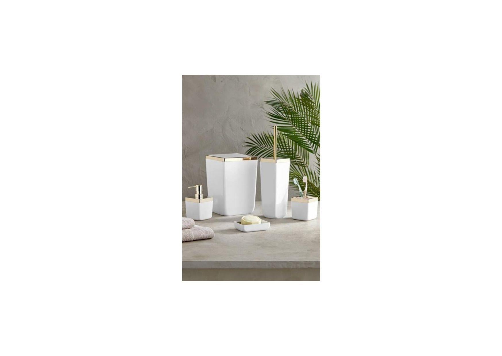 TOSKANA BANYO SETİ / BEYAZ-ALTIN ÇERÇEVE